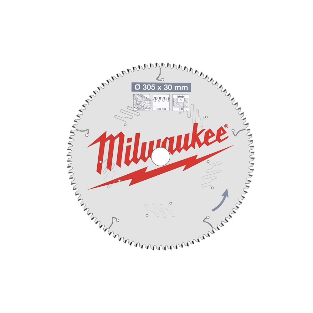 Milwaukee - Lame scie circulaire MILWAUKEE pour scie à onglet 100 dents 3x305mm 4932471322 - Accessoires sciage, tronçonnage