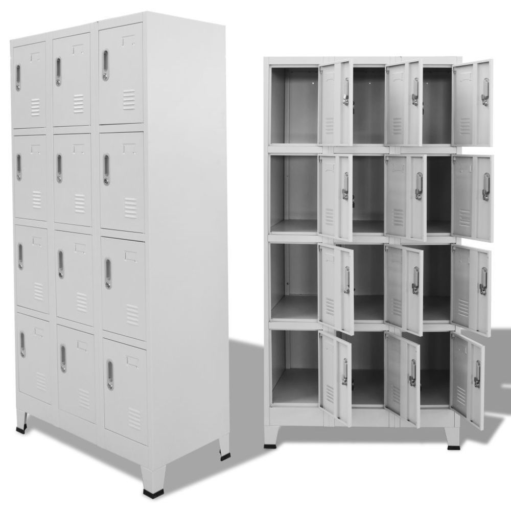 Vidaxl - Armoire à casiers avec 12 compartiments 90 x 45 x 180 cm Gris | Gris - Armoires