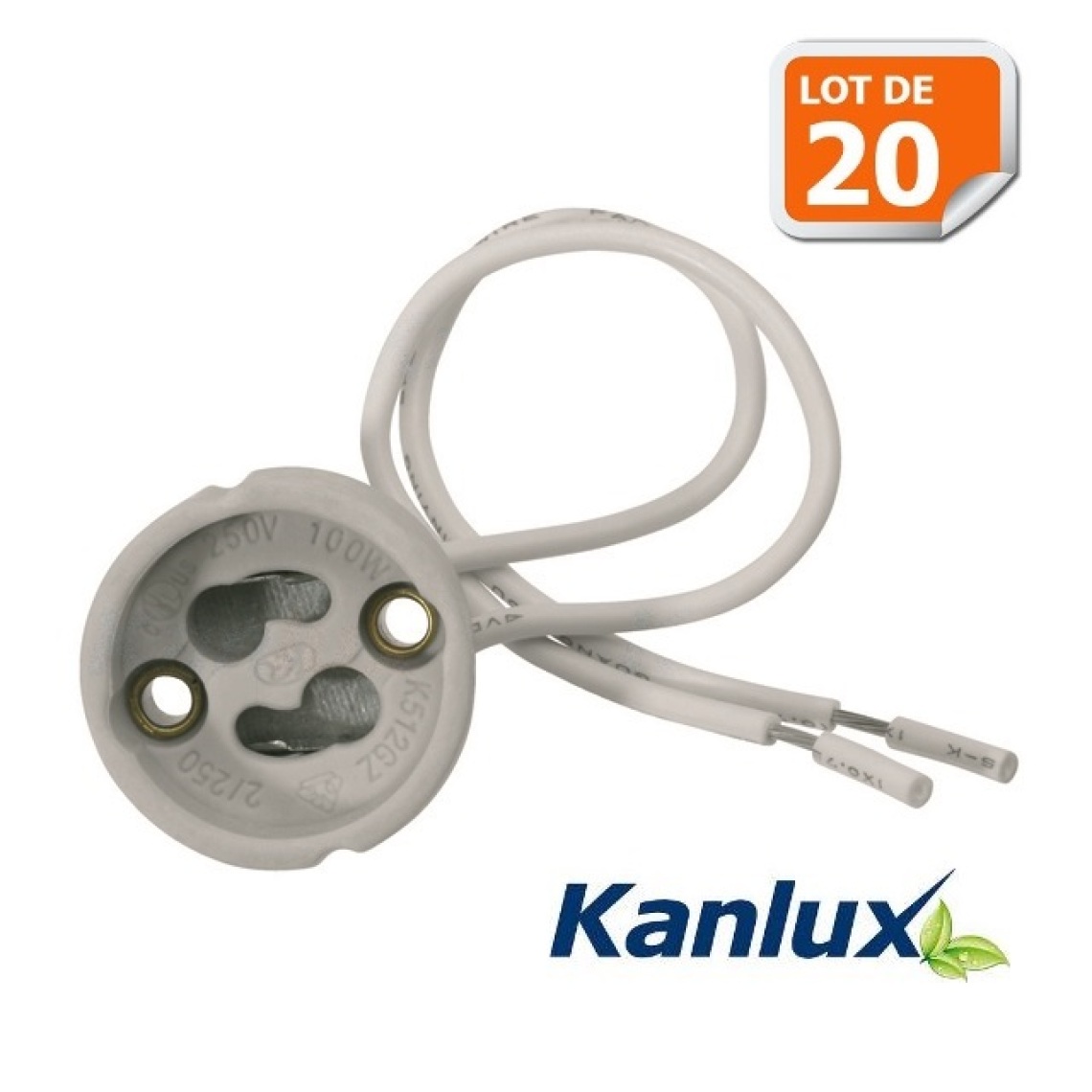 Kanlux - Lot de 20 Douilles Culot GU10 pour Ampoule Halogène ou Led Marque Kanlux ref 402 - Douilles électriques