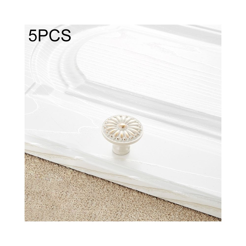 Wewoo - Poignée d'armoire 5 PCS 6077 monotrou blanc ivoire en alliage de zinc de cabinet simple - Poignée de porte