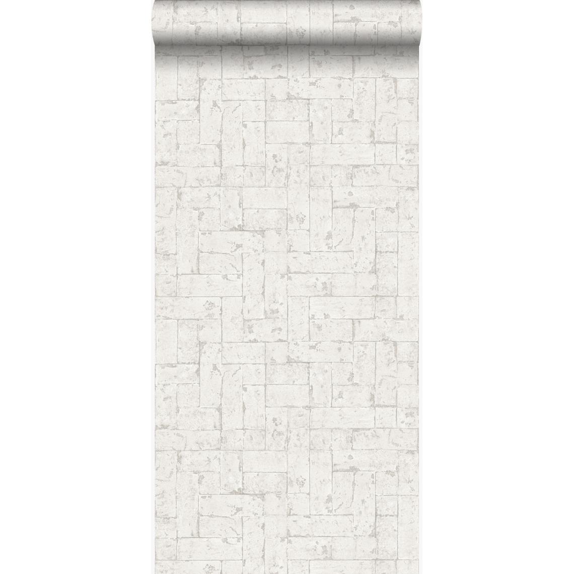 Origin - Origin papier peint brique blanc cassé - 347567 - 53 cm x 10.05 m - Papier peint