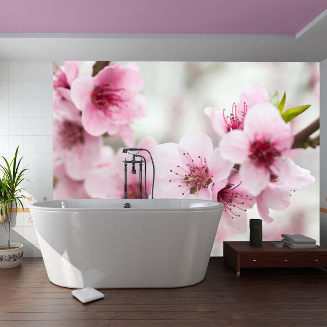 Artgeist - Papier peint - Cerisier en fleurs avec petites fleurs roses .Taille : 400x309 - Papier peint