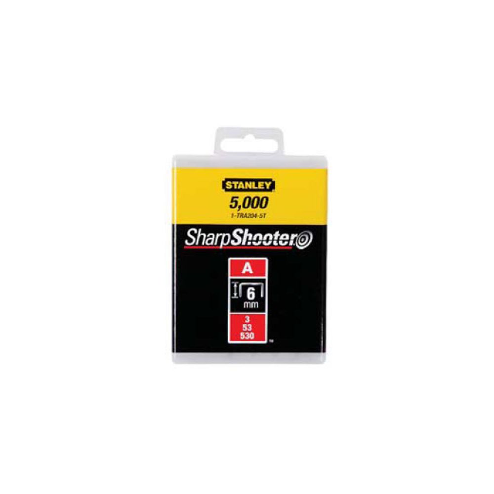 Stanley - Boîte de 1000 agrafes type A 8mm STANLEY 1-TRA205T - Agrafeuses