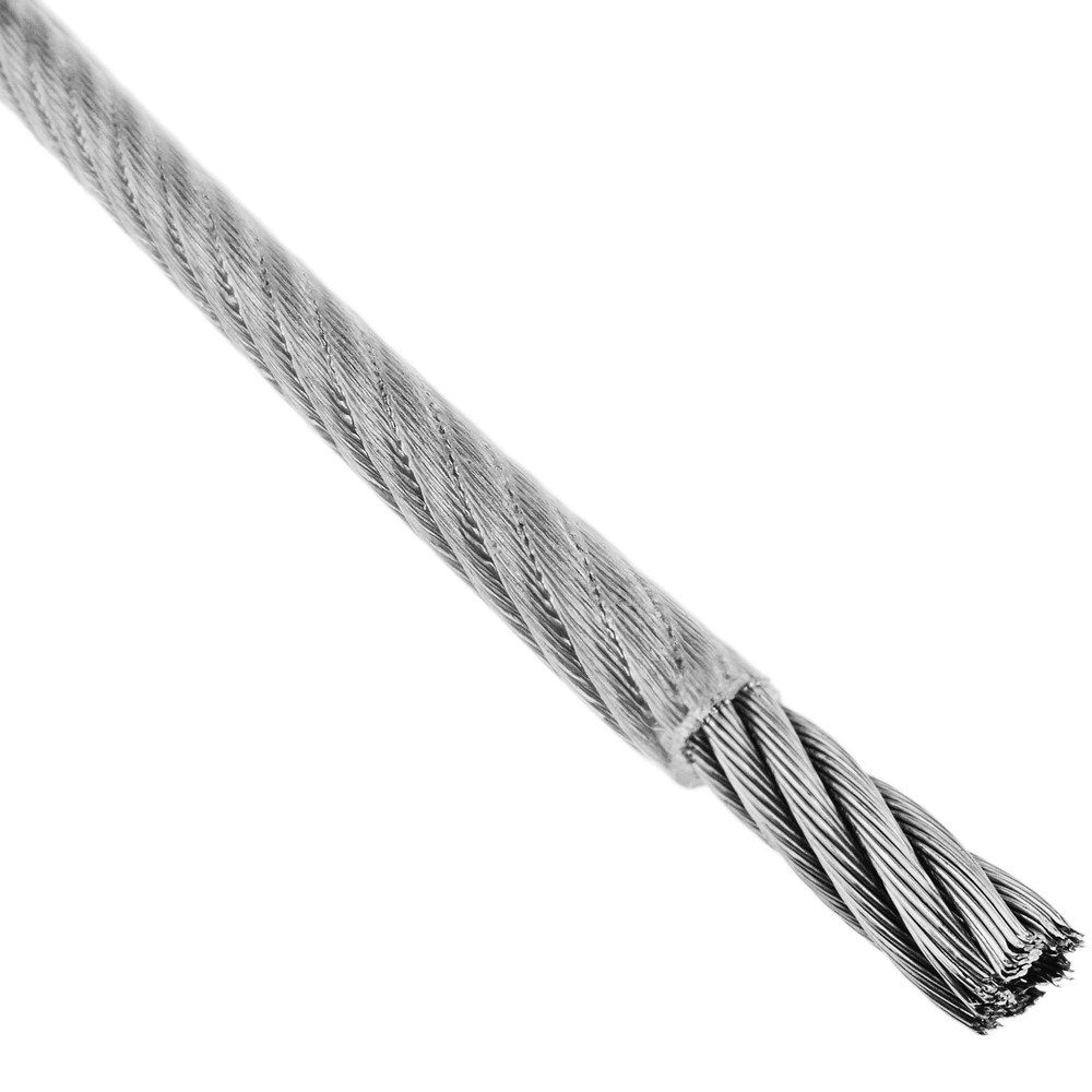 Bematik - Câble en acier inoxydable 7x19 de 6,0 mm. Bobine de 10 m. Revêtement plastique transparent - Fils et câbles électriques