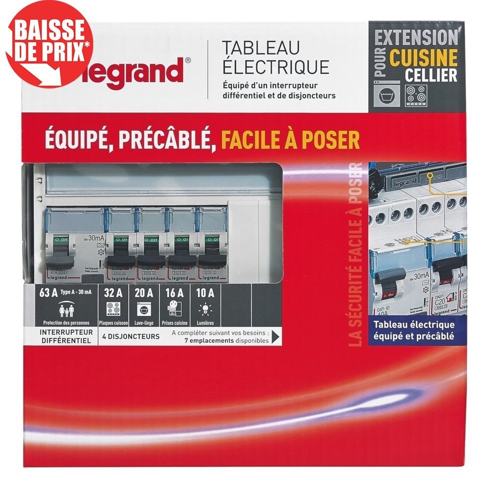 Legrand - Tableau Électrique Équipé LEGRAND Spécial pour Extension Cuisine/Cellier - Tableaux prééquipés