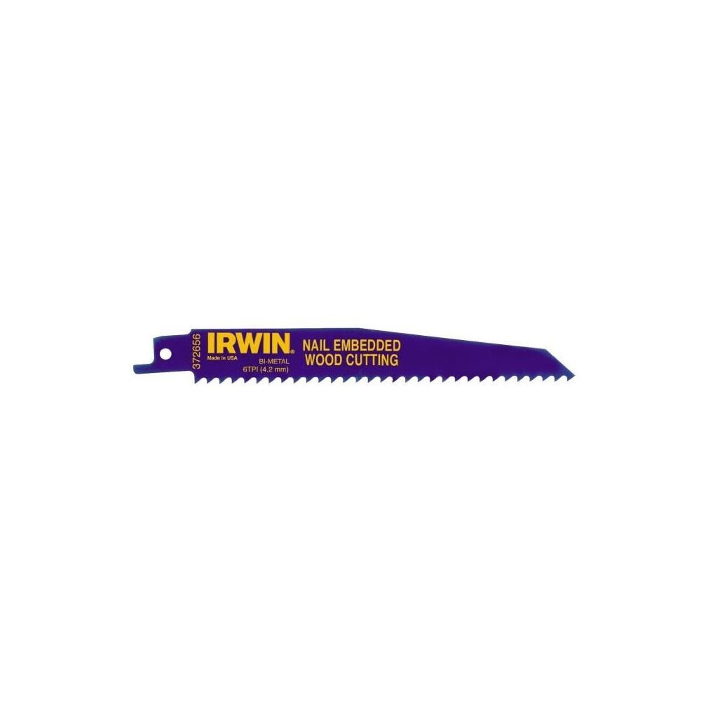 Irwin - IRWIN Lot de 5 lames de scie sabre - Pour bois clouté - 956R - 6TPI - 225 mm - Tournevis