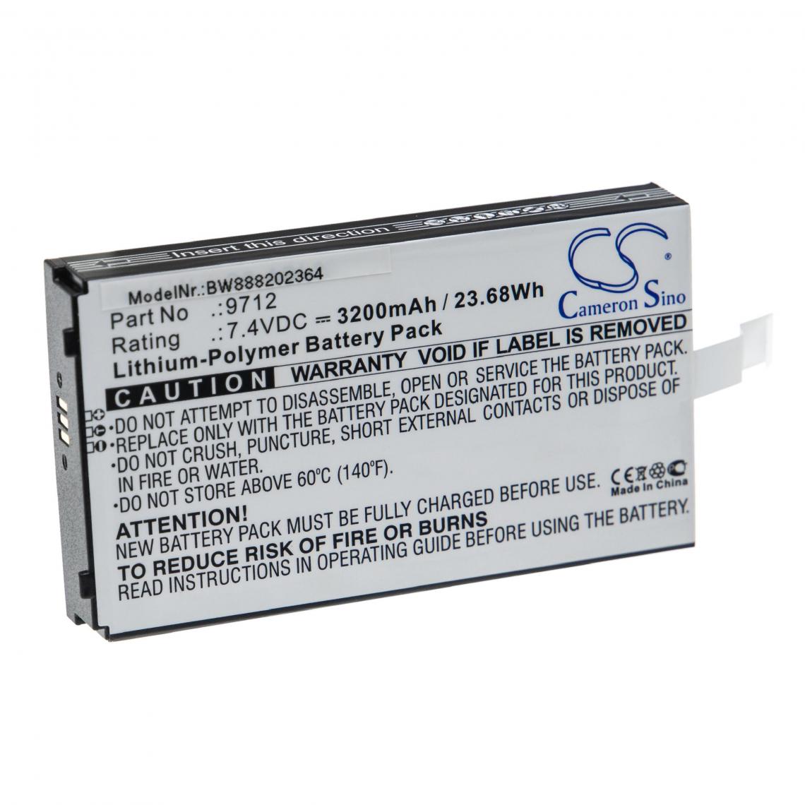Vhbw - vhbw Batterie compatible avec Additel 22XA, ADT 220, ADT 221A, ADT 222A, ADT 223A, ADT 672 outil de mesure (3200mAh, 7,4V, Li-polymère) - Piles rechargeables