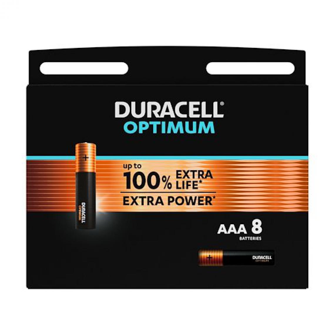 Duracell - Pile Alcaline AAA - LR03 Duracell Optimum - Blister de 8 - Piles rechargeables