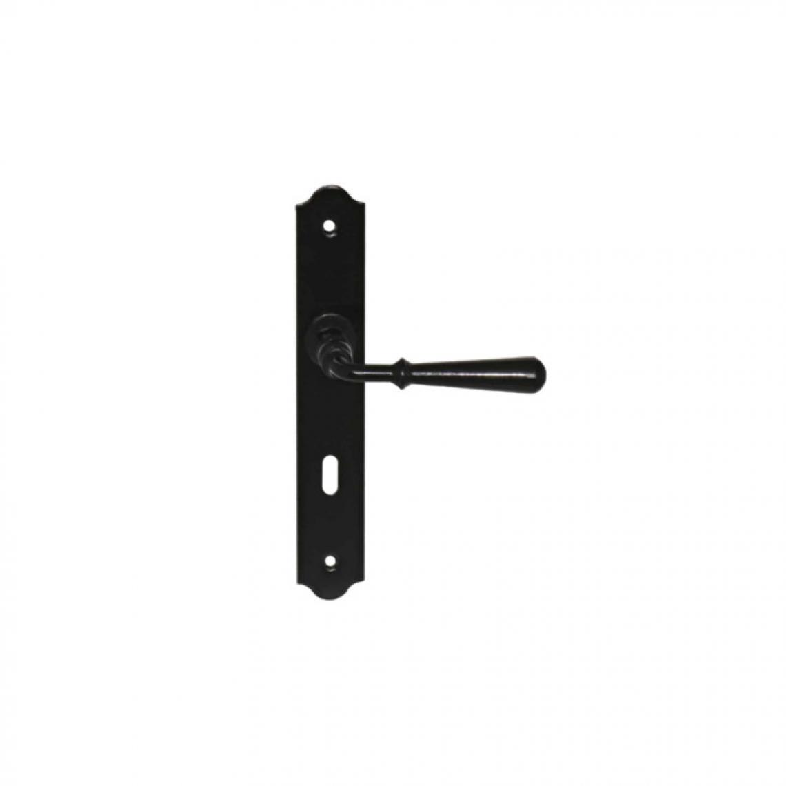 Divers Marques - Poignée de porte sur plaque à clé L modèle Beynac - Noir - Poignée de porte