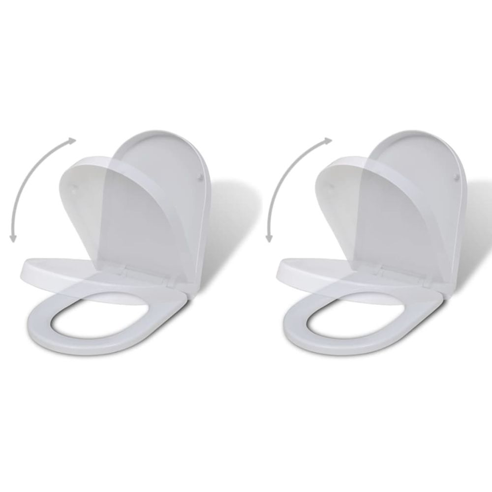marque generique - Contemporain Accessoires pour bidets & toilettes edition Moroni Sièges de toilette avec couvercles 2 pcs Plastique Blanc - Bidet