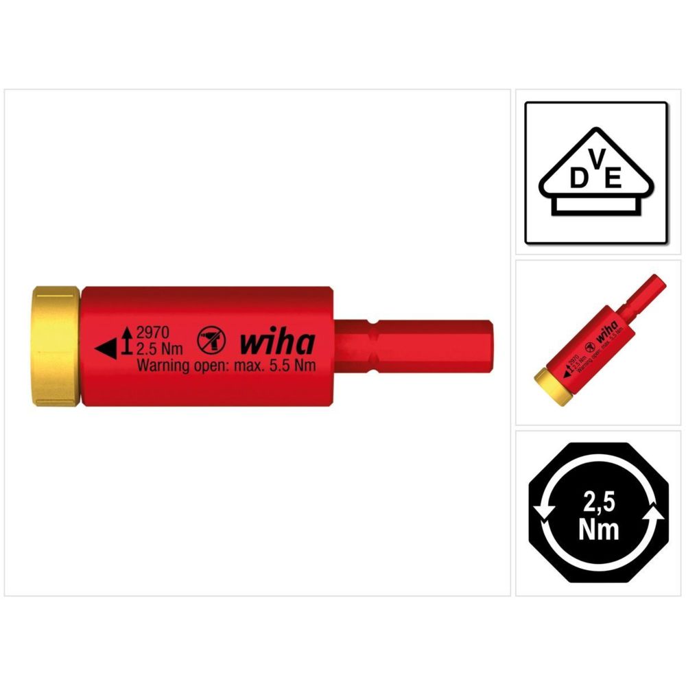 Wiha - Wiha Adaptateur de couple Easy Torque 2,5 Nm pour slimBits - Tournevis
