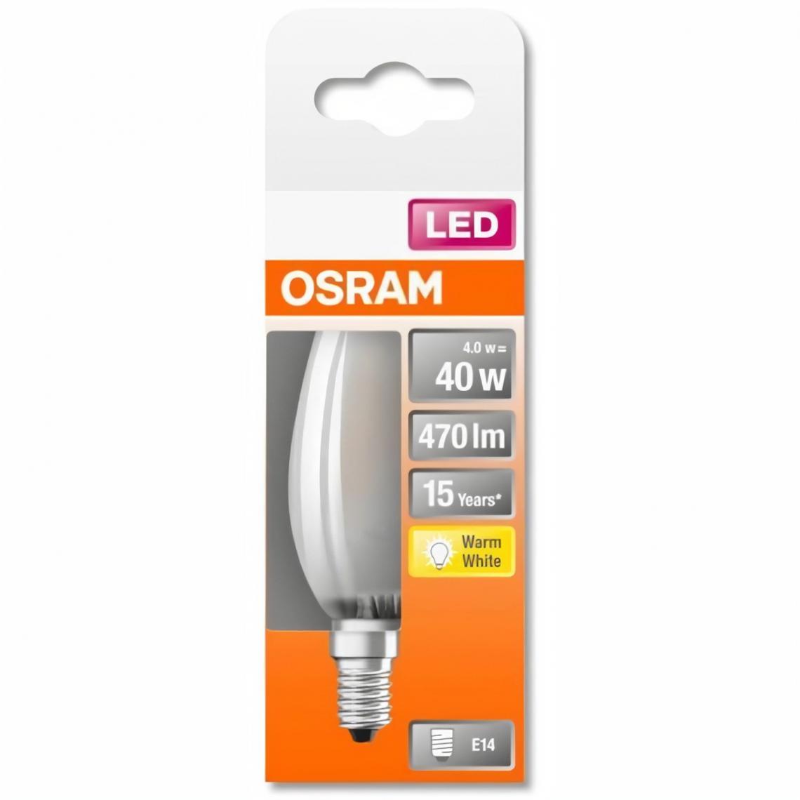 Osram - OSRAM Ampoule LED Flamme verre dépoli 4W=40 E14 chaud - Ampoules LED