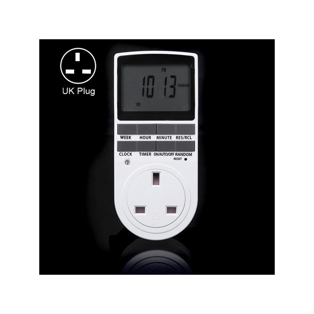 Wewoo - Prise électrique avec minuteur AC 230 V Maison Intelligente Plug-in LCD Affichage Horloge Heure D'été Fonction 12/24 Heures Changeable Temporisateur Interrupteur Socket, UK Plug - Prises programmables