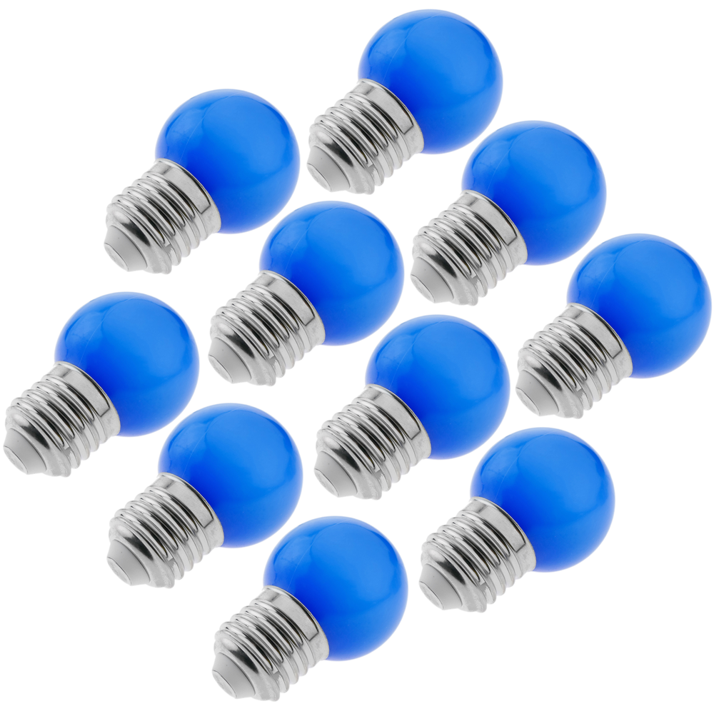 Primematik - Ampoule LED G45 1,5W 230VAC E27 lumière bleu 10 pack - Ampoules LED