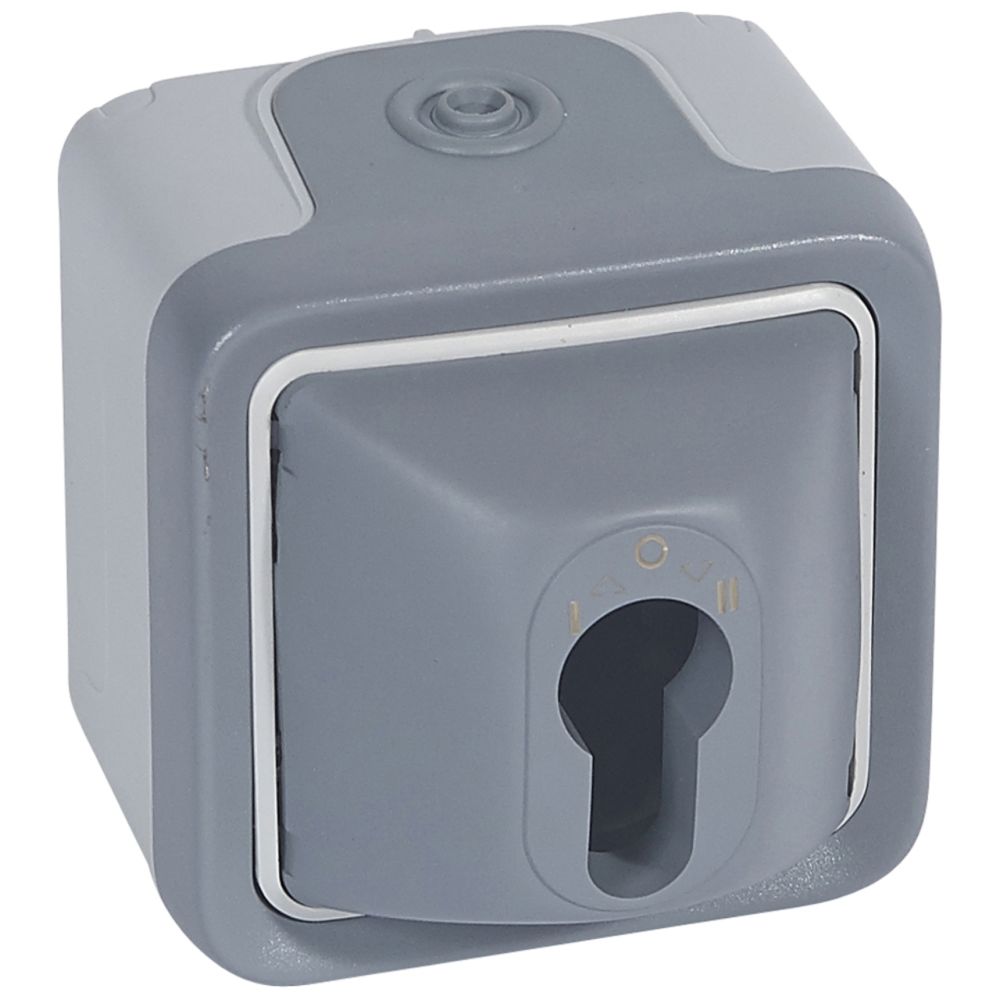 Legrand - interrupteur à clé 3 positions - legrand plexo - gris - complet - Interrupteurs et prises étanches