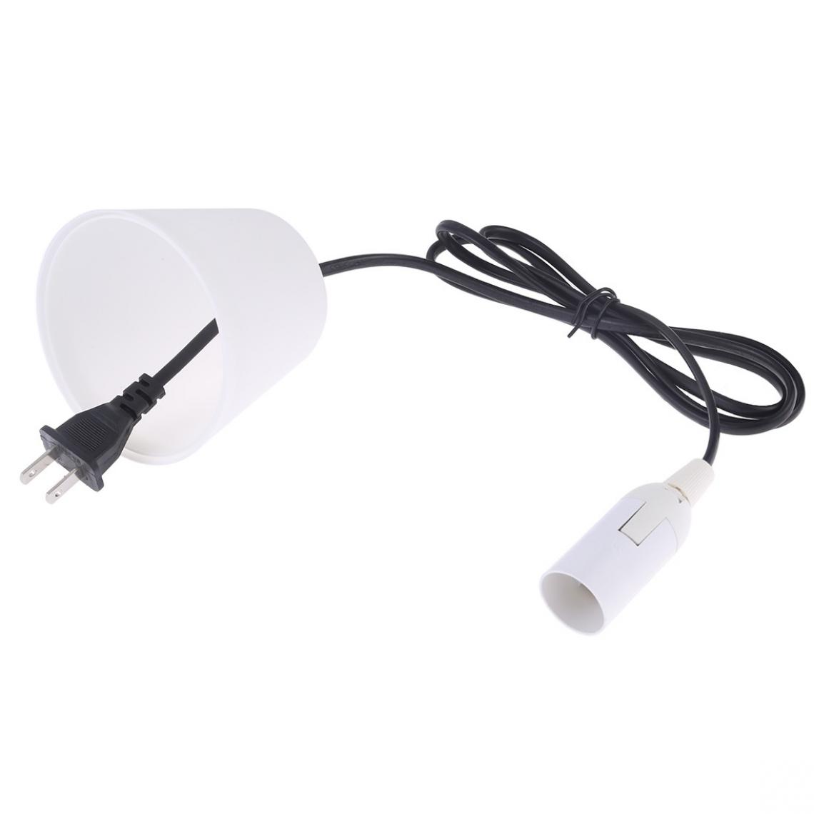 Wewoo - Prise d'alimentation de lustre de support de lampe de chapeau de fil E14 avec l'abat-jour et le câble d'extension de 1,5mprise des USA - Douilles électriques
