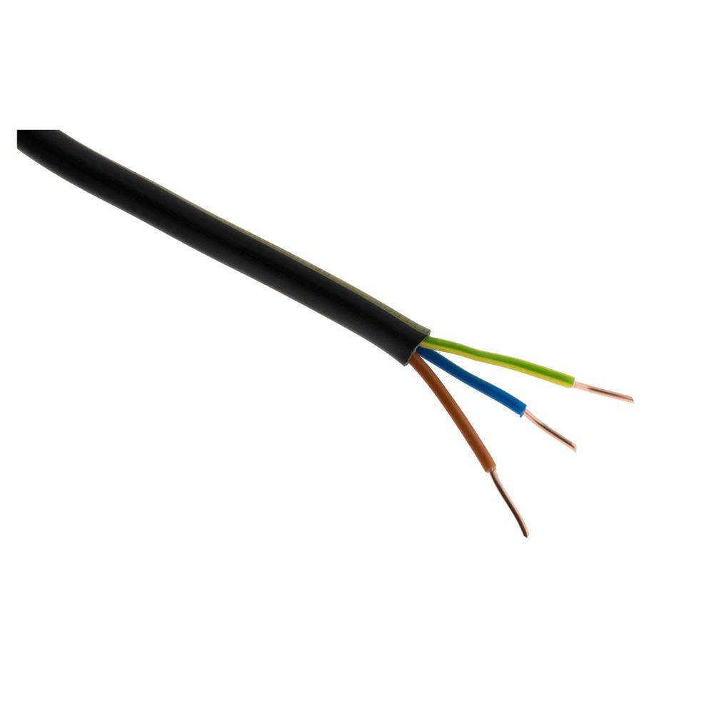 Zenitech - Câble d'alimentation électrique U1000R2V 3G2,5 Noir - 100m - Blocs multiprises