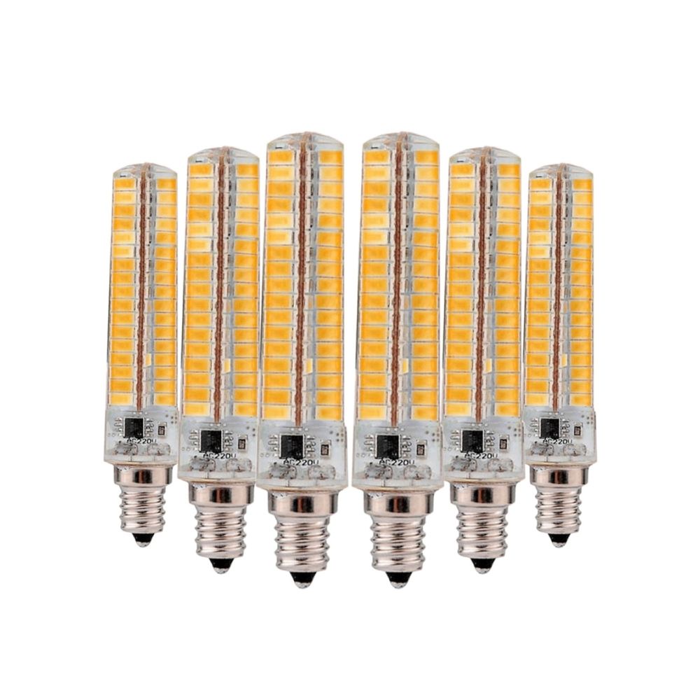 Wewoo - Ampoule LED SMD 5730 6 PCS E12 7W CA 200-240V 136LEDs SMD 5730 Lampe de silicone à DEL à économie d'énergie (blanc chaud) - Ampoules LED