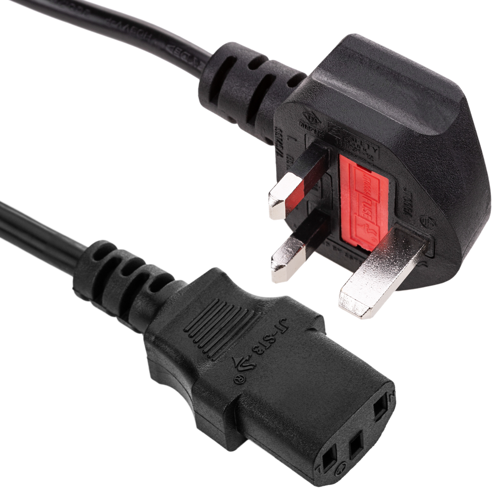 Bematik - Fil électrique norme britannique BS 1363-1-CEI-60320-C13 3m noir - Fils et câbles électriques