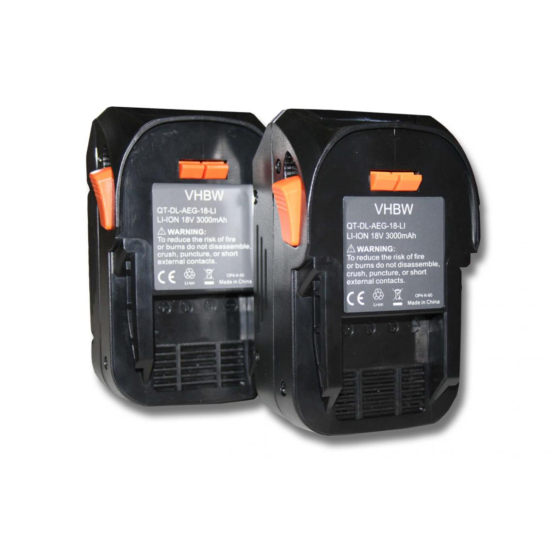 Vhbw - vhbw 2x Batteries remplacement pour Würth 0700956530 pour outil électrique (3000mAh Li-ion 18 V) - Accessoires vissage, perçage