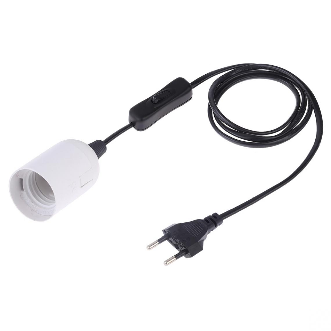 Wewoo - E27 Wire Cap Switch Support de lampe Chandelier Prise de courant avec rallonge de 1,5 mFiche UE Blanc - Douilles électriques