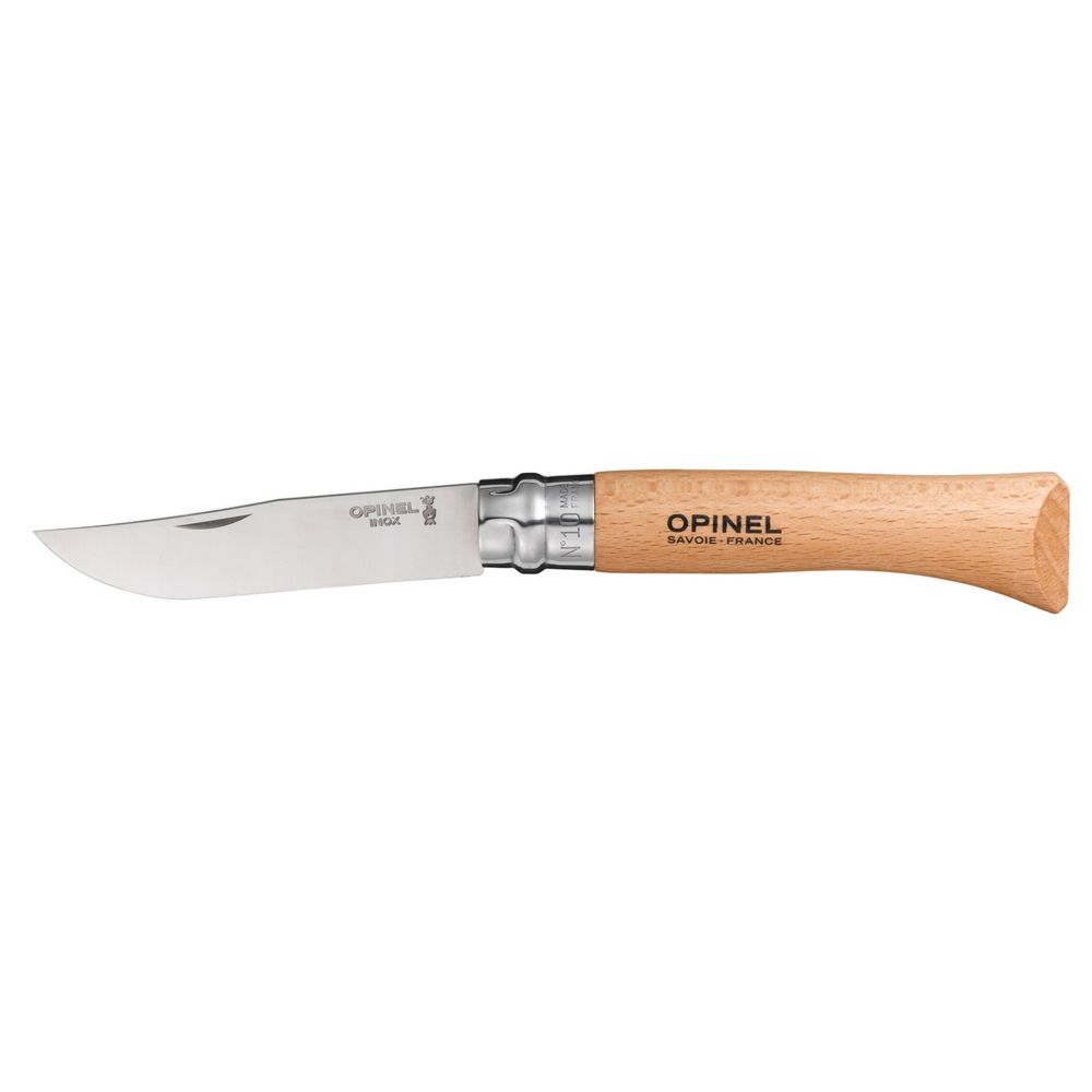 Opinel - Couteau OPINEL N°10 Lame INOX avec bague de sécurité - 123100 - Outils de coupe