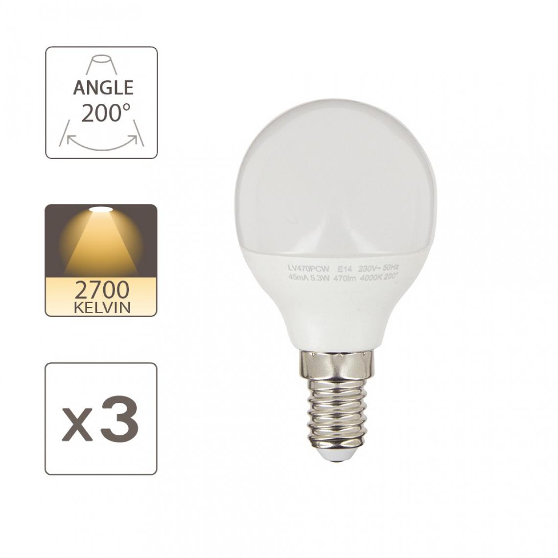 Supraled - Pack de 3 Ampoules LED (P45) culot E14 - Ampoules LED