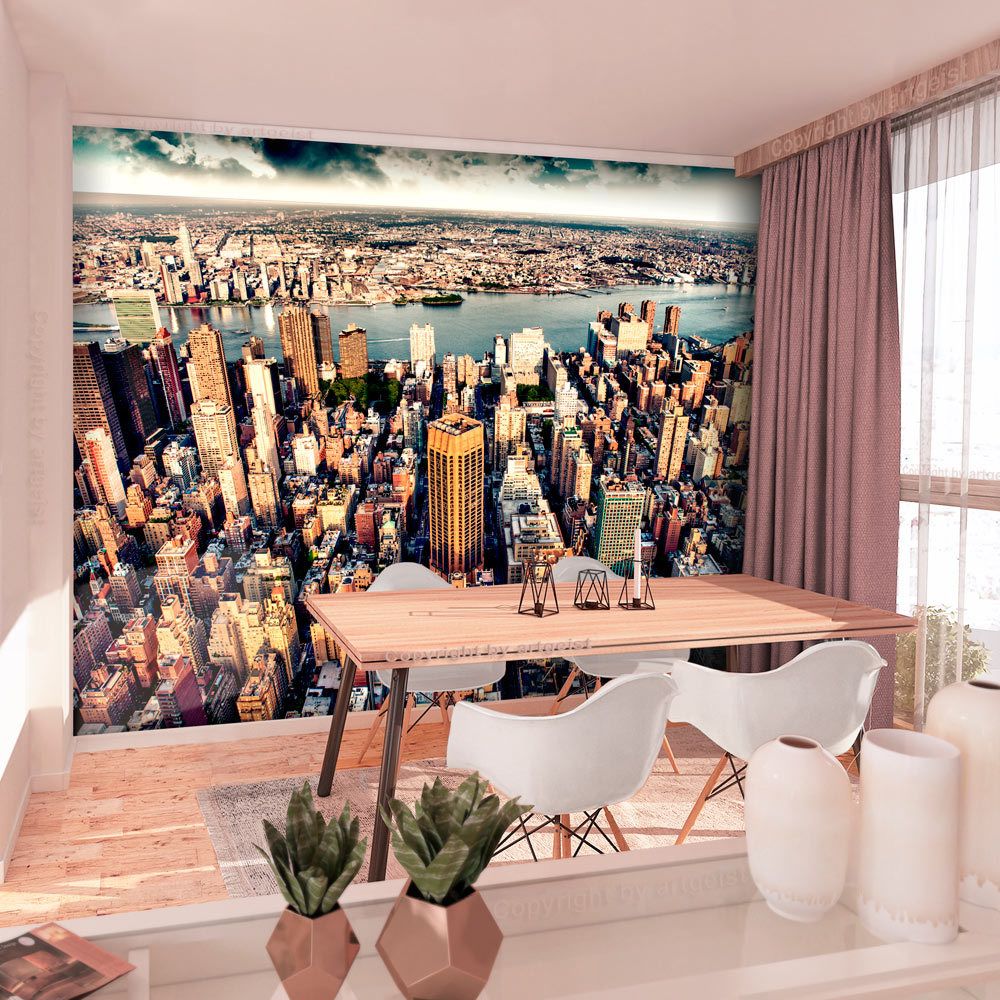 Bimago - Papier peint - Bird's Eye View of New York - Décoration, image, art | Ville et Architecture | New York | - Papier peint