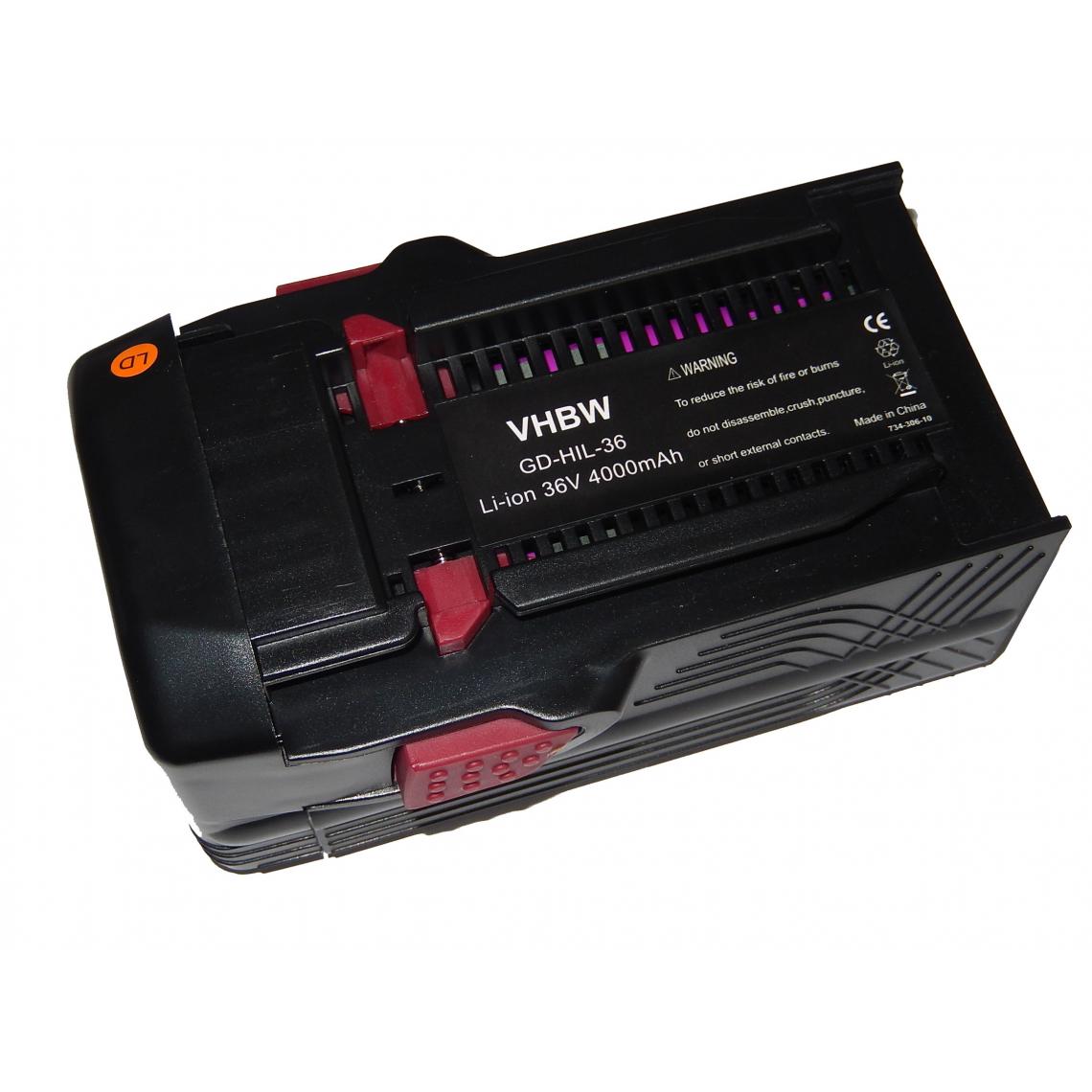 Vhbw - vhbw Batterie compatible avec Hilti TE6-A36, TE6-ALi, CPC 36V, TE 6-A36 AVR, TE 500-A36 outil électrique (4000 mAh, Li-ion, 36 V) - Accessoires vissage, perçage