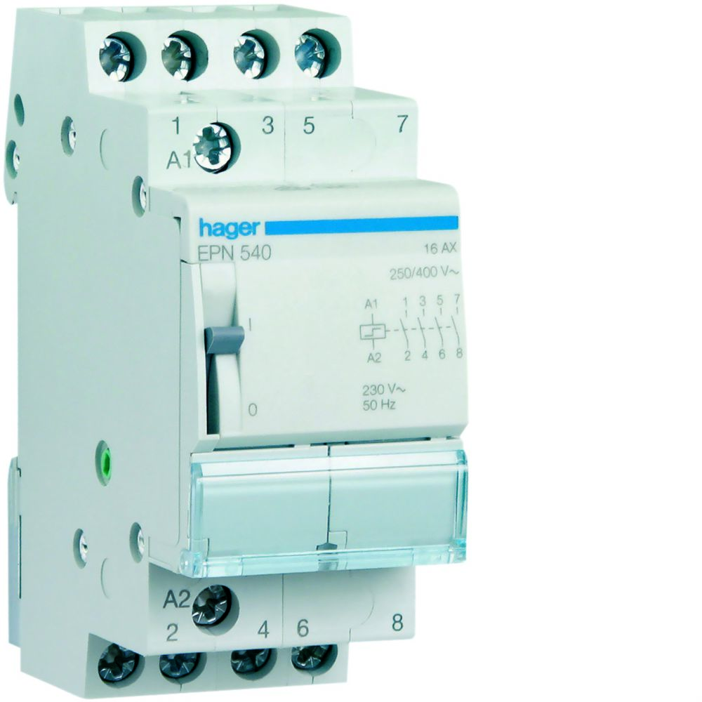Hager - télérupteur - hager - 16a - 4 contacts no - 230 volts - Télérupteurs, minuteries et horloges
