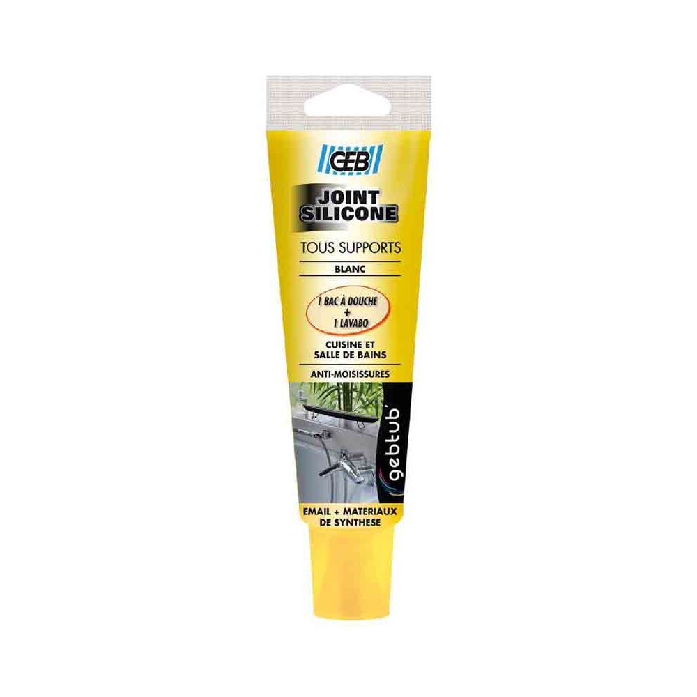 Geb - GEB - Joint silicone blanc 100 ml - Mastic, silicone, joint