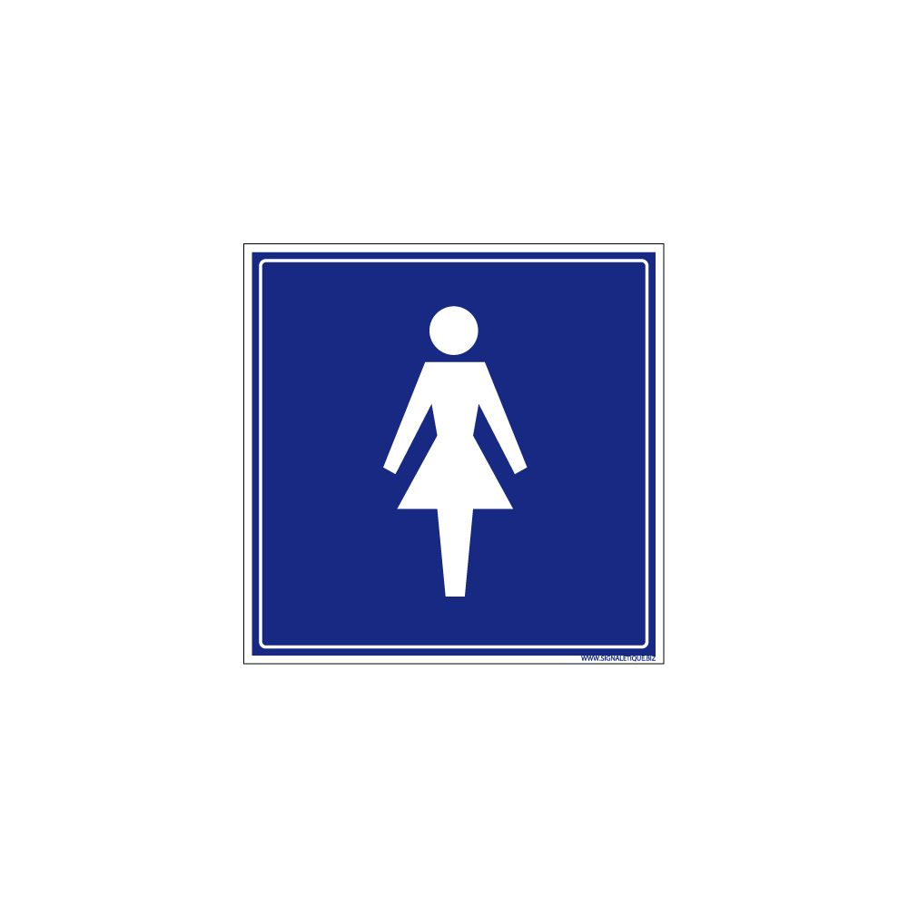 Signaletique Biz - Adhésif - Toilettes WC Femmes - Dimensions 250 x 250 mm - Protection Anti-UV - Extincteur & signalétique