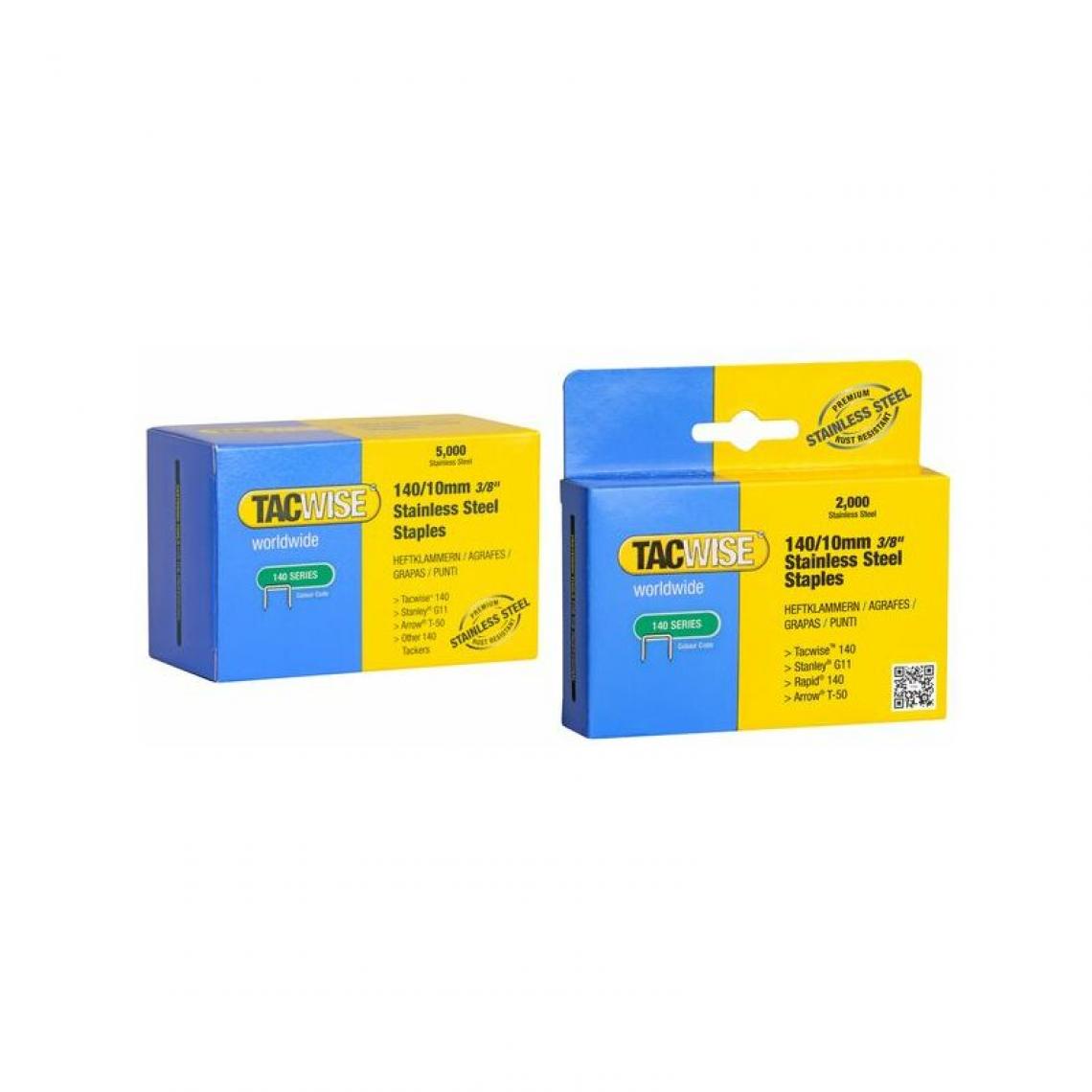 Tacwise - TACWISE Agrafes 140/12 mm, acier inoxydable, 2.000 pièces () - Boulonnerie