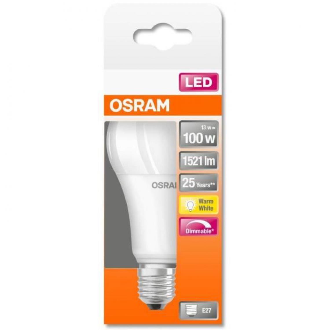 Osram - Ampoule LED Standard dépolie radiateur variable - 13W - Ampoules LED