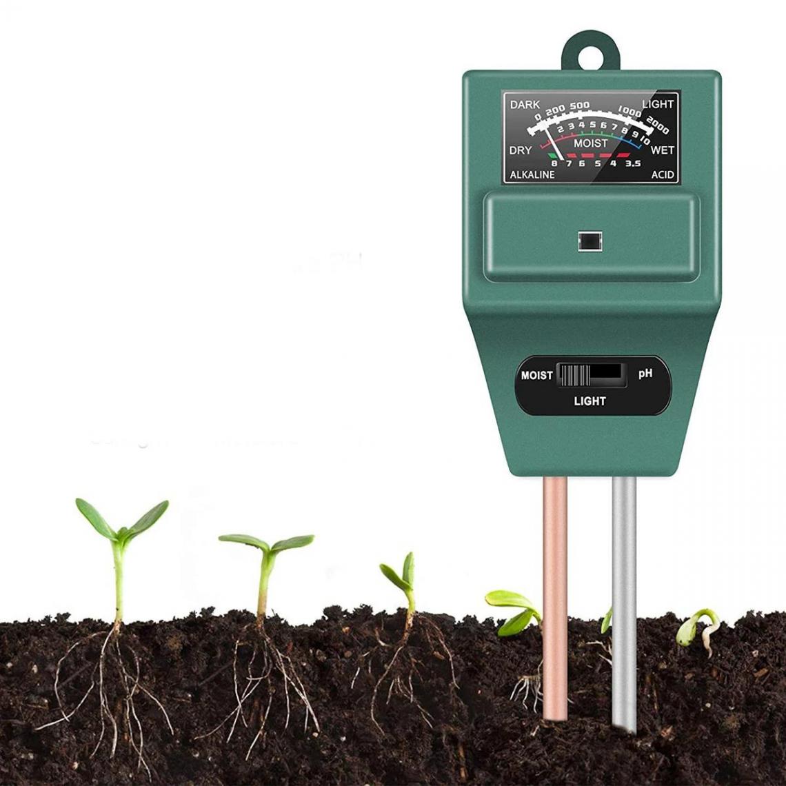 Justgreenbox - Kit d'outils de test de capteur d'humidité du sol en bois intelligent 3 en 1 - 1199534 - Minuteries et programmateurs