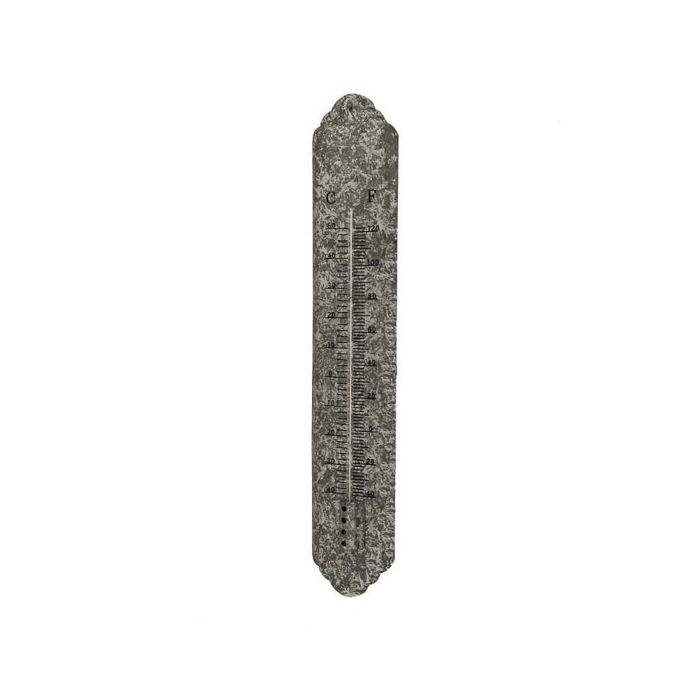 Chemin De Campagne - Grand Thermomètre en Métal Fer d'extérieur Murale Zinc 61 cm - Appareils de mesure