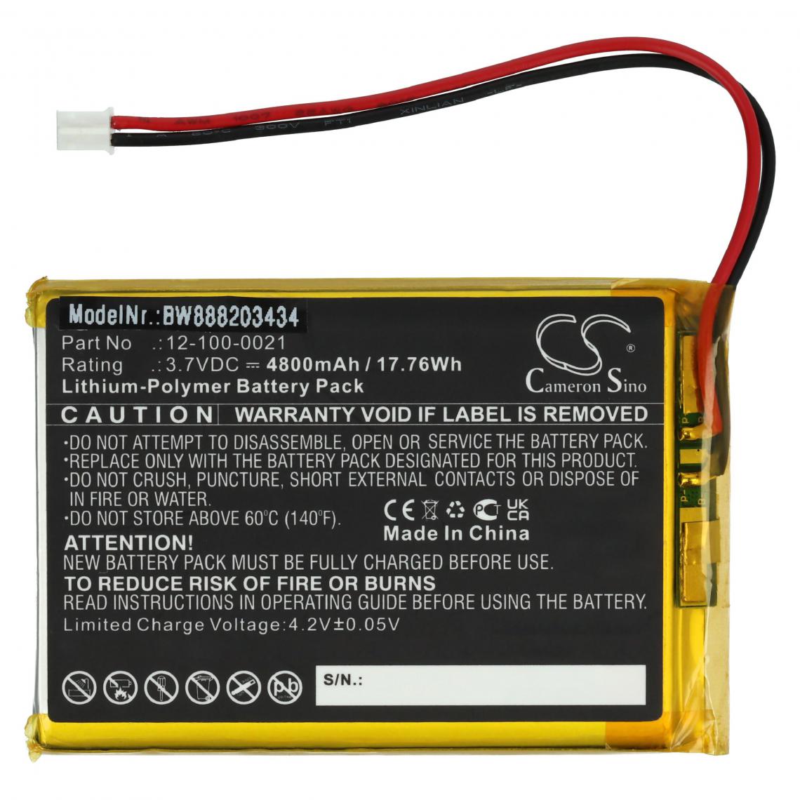 Vhbw - vhbw Batterie compatible avec Biolight BLT-203 appareil médical (4800mAh, 3,7V, Li-polymère) - Piles spécifiques
