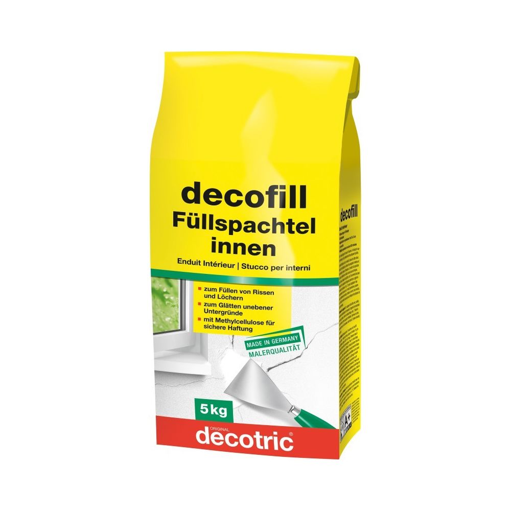 Decotric - Decofill Enduit de rebouchage et de lissage 5 kg,Tute decotric - Enduit