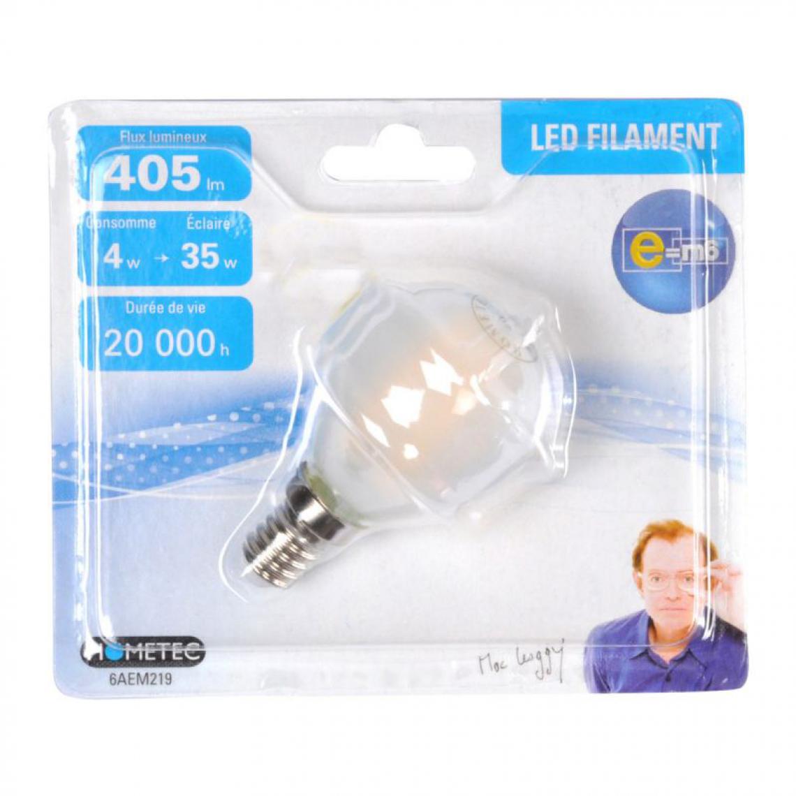 Paris Prix - Ampoule LED Filament E14 Sphère 4W 8cm Dépoli - Ampoules LED