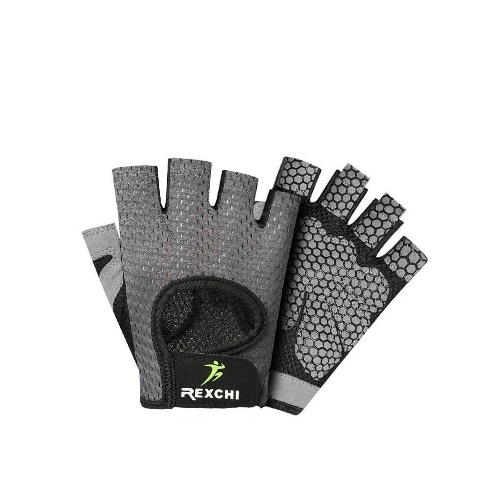Justgreenbox - Professionnel Gym Fitness Gants Power Weight Lifting Femmes Hommes Crossfit Workout Bodybuilding Half Finger Hand Protector, Gris, L - Levage, manutention