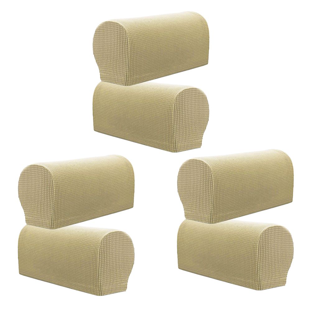 marque generique - Ensemble de 6 couvre-accoudoirs de canapé en flanelle pour meubles, beige - Tiroir coulissant