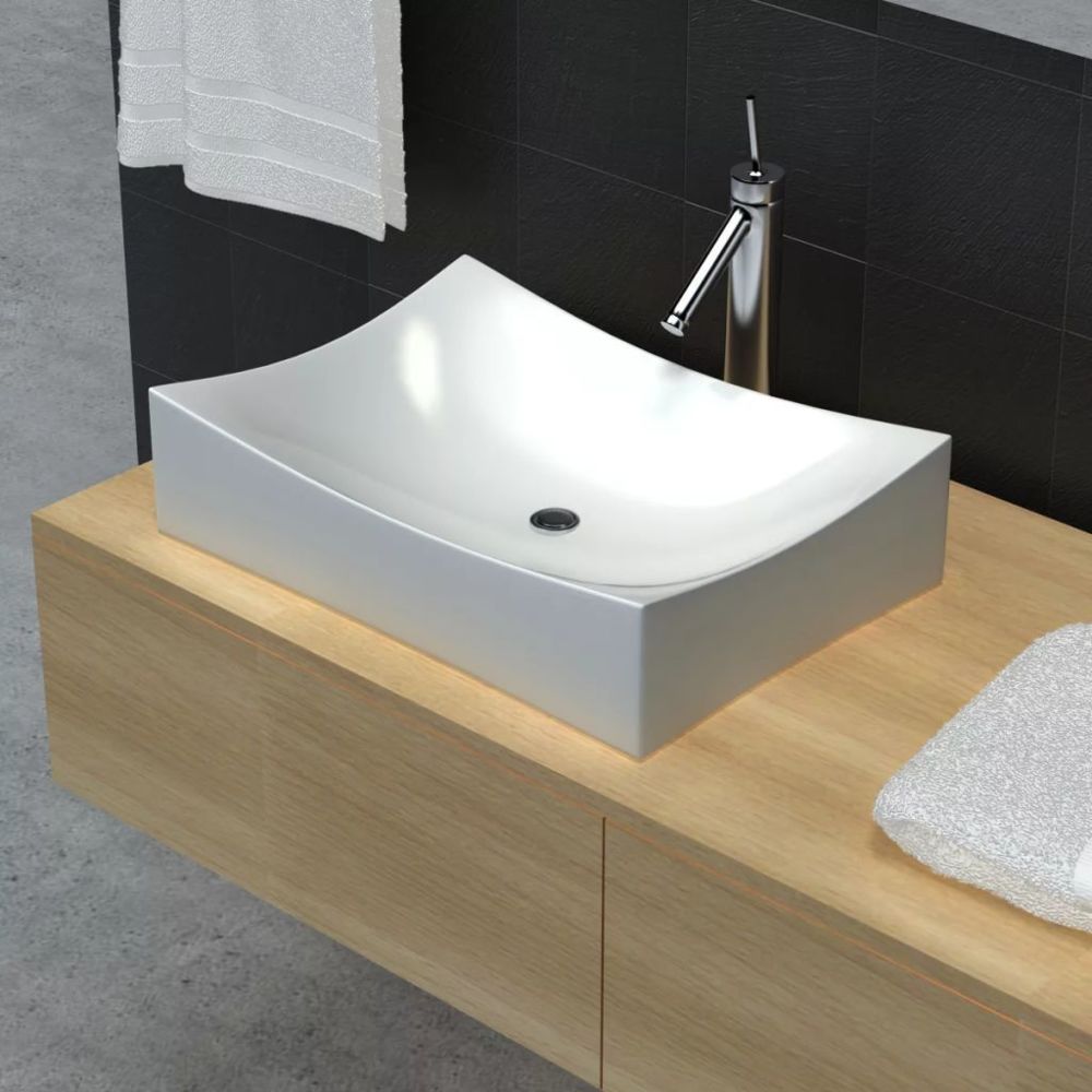 Uco - UCO Lavabo de salle de bain en céramique Blanc brillant - Lavabo