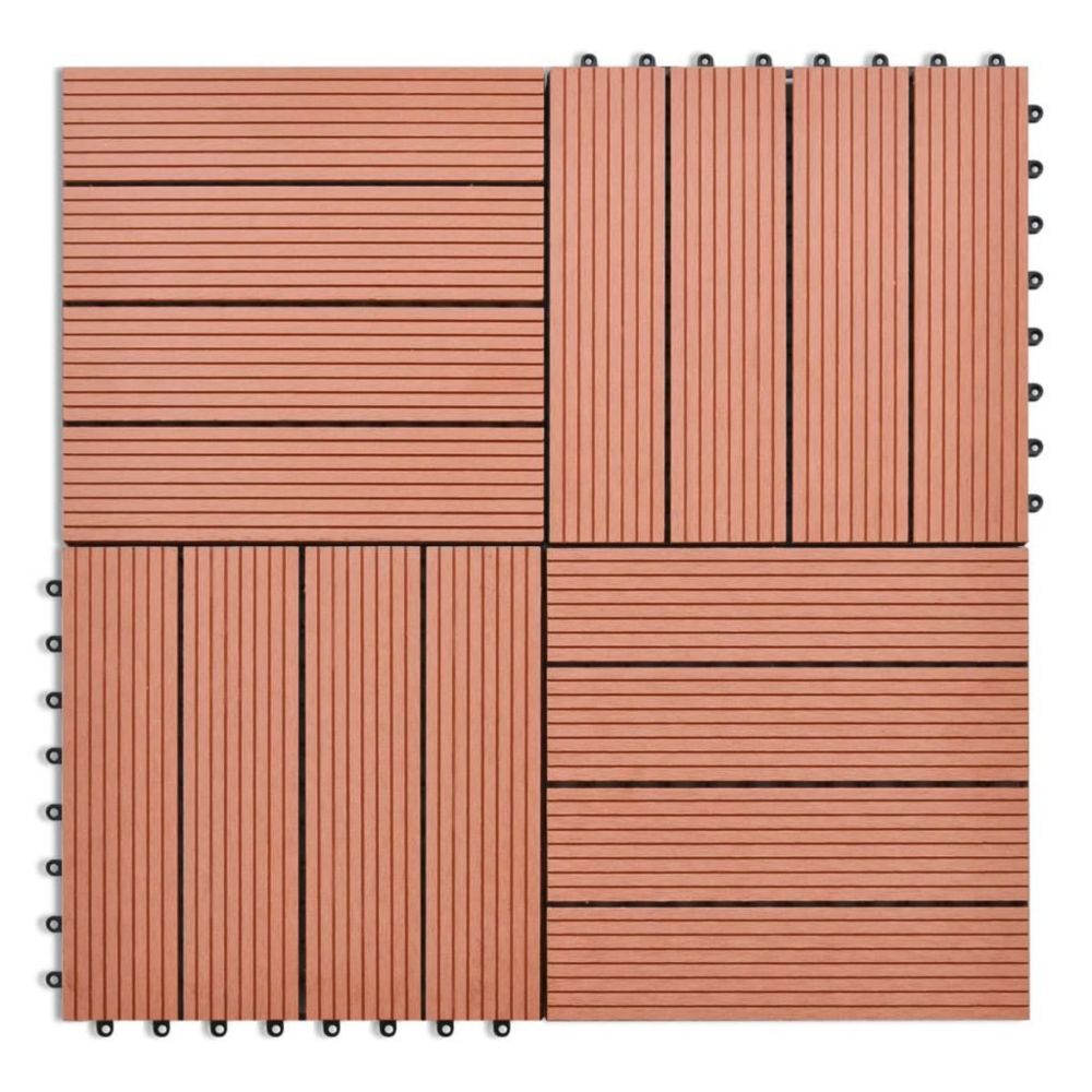 Vidaxl - WPC carrelage de 11 pièces 30x30 cm pour terrasse-balcon-jardin brun | Brun - Bétonnières