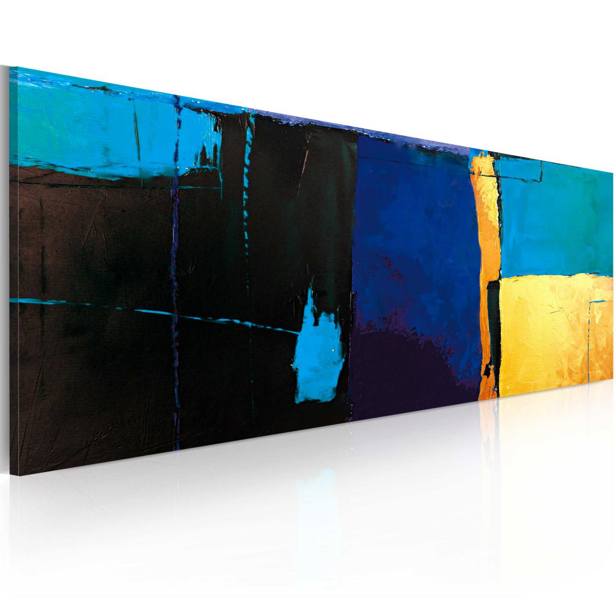 Bimago - Tableau peint à la main - La fascination pour la couleur bleue - Décoration, image, art | 100x40 cm | - Cloisons