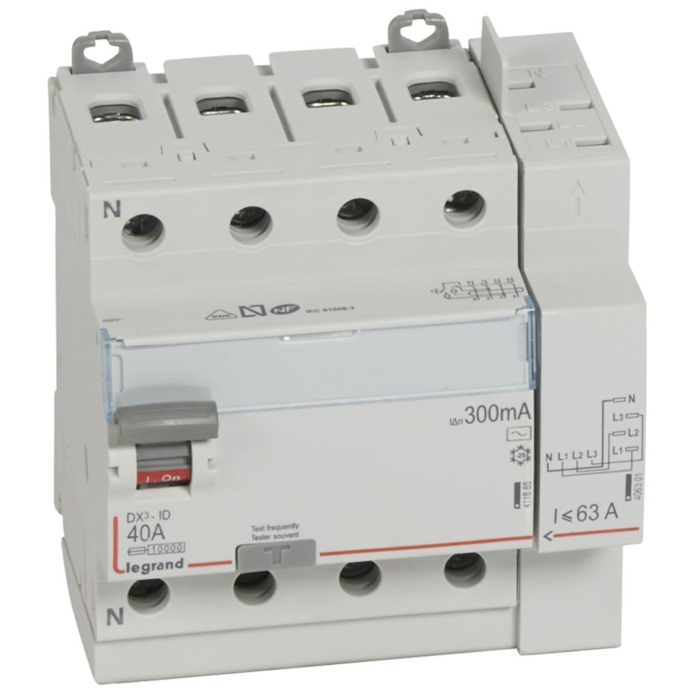 Legrand - interrupteur différentiel legrand dx3 40a 300ma 4 poles type ac - vis / auto - Interrupteurs différentiels