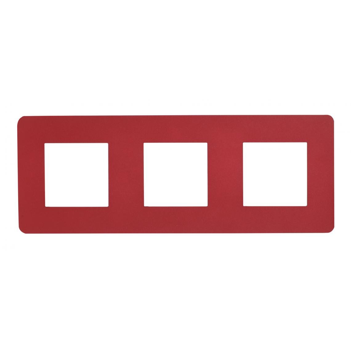 Schneider Electric - Plaque de finition 3 postes rouge cardinal Unica - Interrupteurs et prises en saillie