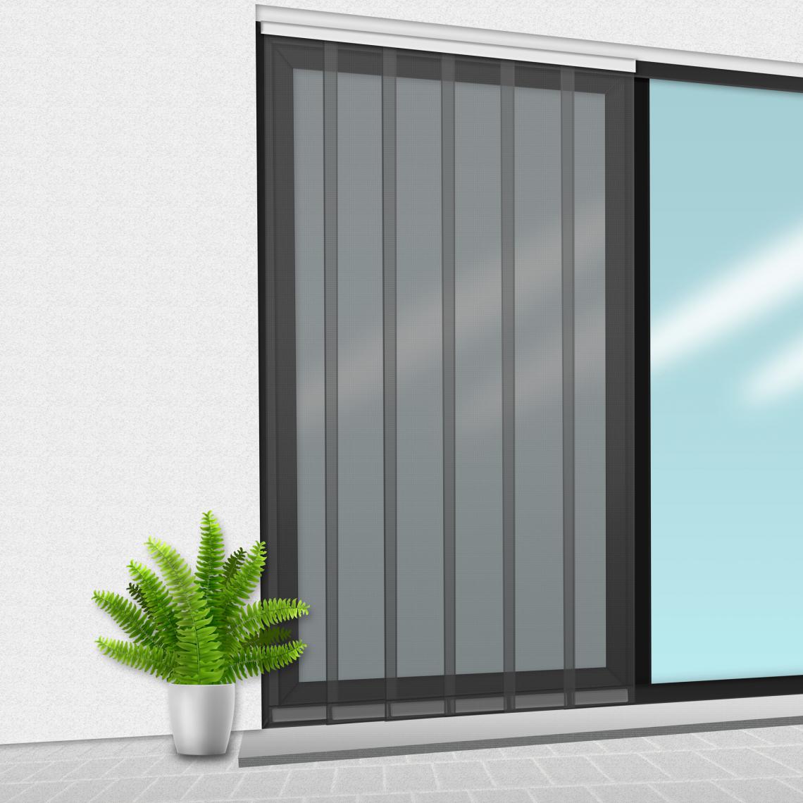 Confortex - Porte Moustiquaire 150x235 cm Gris - Moustiquaire Fenêtre