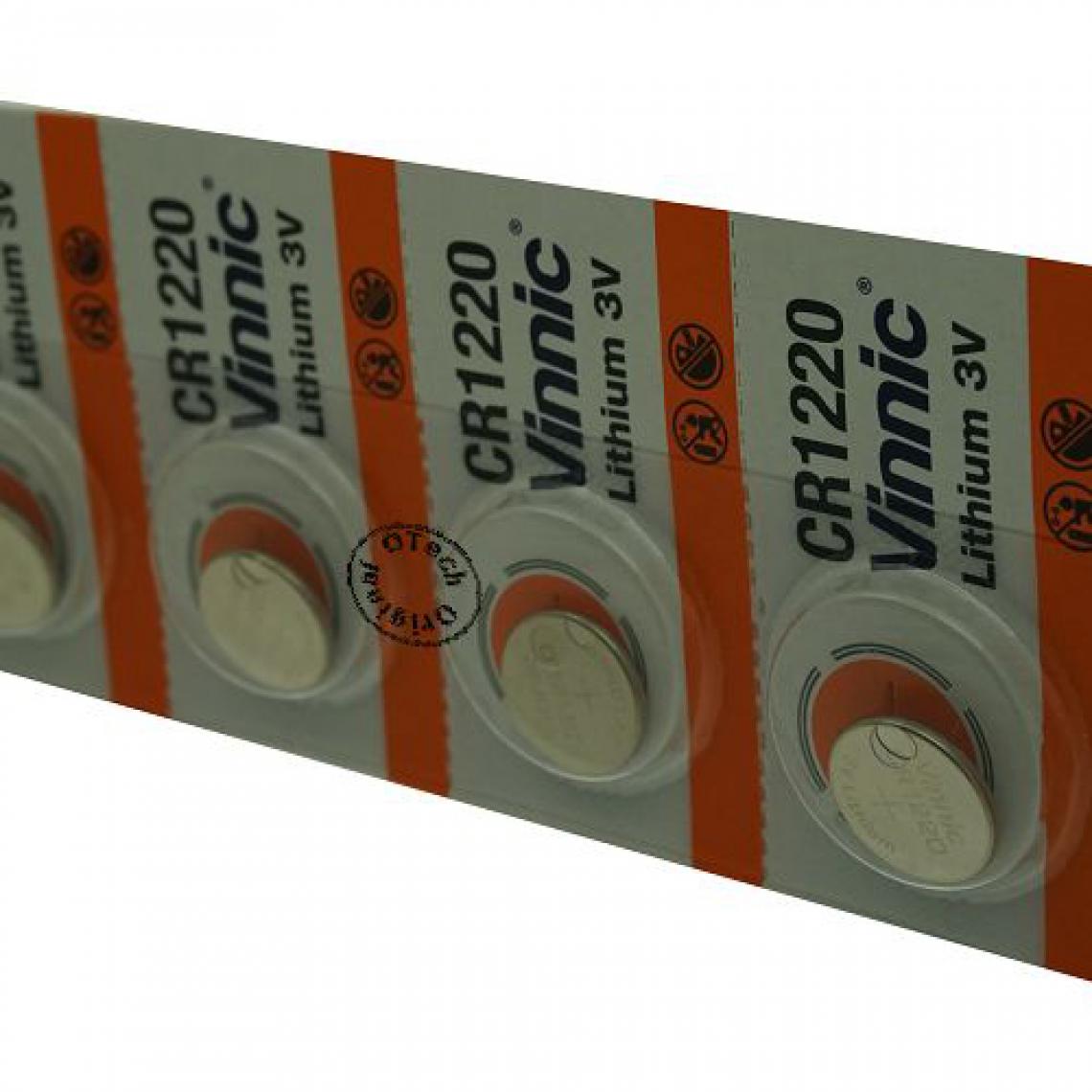 Otech - Pack de 5 piles Vinnic pour VINNIC CR1220 - Piles rechargeables