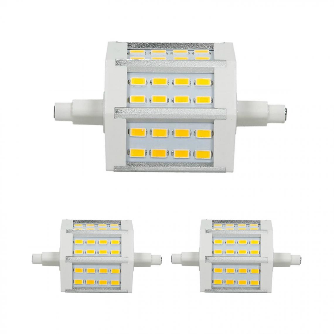 Ecd Germany - ECD Germany 2 x R7S Lampes LED 5W 78mm 360 lumens SMD5730 AC 220-240 angle de faisceau 180 ° remplace 35W Ampoule halogène Blanc Chaud réglable - Tubes et néons