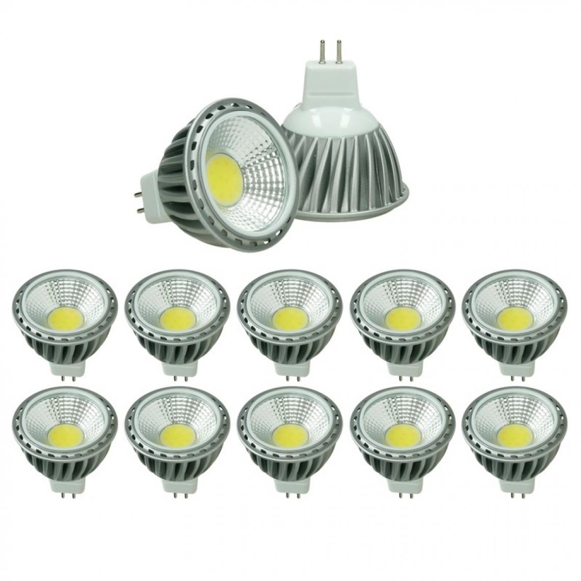Ecd Germany - ECD Germany 10 x MR16 COB Spot 6W Haute-Puissance Lampe d'économie d'énergie d'environ 378 lumens remplace Ampoule halogène 45W angle de faisceau 60 ° Blanc Chaud 2800K - Ampoules LED